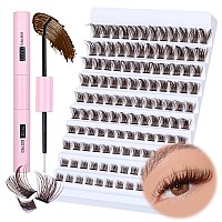 Lash Extension Kit Brown Lash Clusters With Brown Bond And Seal Diy Eyelash Extension Kit Natural Look 816Mm Lash Clusters Kit