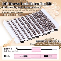 Lash Extension Kit Brown Lash Clusters With Brown Bond And Seal Diy Eyelash Extension Kit Natural Look 816Mm Lash Clusters Kit