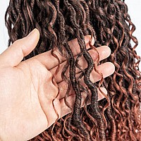 Aipin Goddess Locs Crochet Hair 14 Inch River Locs Boho Hippie Locs Wavy Crochet With Curly Hair In Middle And Ends Braids Hair