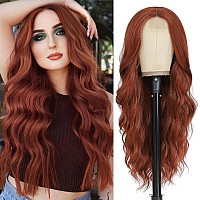 Nayoo Long Wavy Wigs For Women 26 Inch Middle Part Curly Wig Synthetic Heat Resistant Fiber Women Wigs For Daily Party Use Aubu