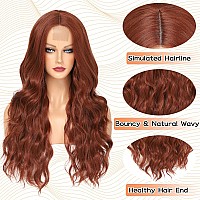 Nayoo Long Wavy Wigs For Women 26 Inch Middle Part Curly Wig Synthetic Heat Resistant Fiber Women Wigs For Daily Party Use Aubu