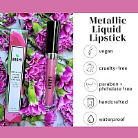 Aromi Metallic Liquid Lipstick Light Pink Lip Color With Shimmery Finish Vegan Crueltyfree Longlasting Lipstick Waterpr