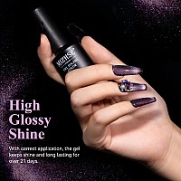 Mizhse 9D Cat Eye Gel Nail Polish Light Purple Magnetic Gel Polish With Magnet Stick Magic Galaxy Effect Holographic Glitter S