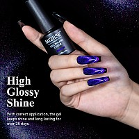 Mizhse 9D Cat Eye Gel Nail Polish Dual Colors Purple Pink Magnetic Gel Polish With Magnet Stick Magic Chameleon Galaxy Effec