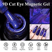 Mizhse 9D Cat Eye Gel Nail Polish Dual Colors Purple Pink Magnetic Gel Polish With Magnet Stick Magic Chameleon Galaxy Effec