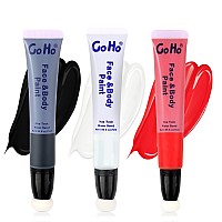 Go Ho Red Black And White Face Body Paint Water Based Cream Washable For Adults Childrencream Body Paint Wand With Cushion Appl