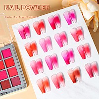 Nail Pigment Powder Set 16 Colors Gradient Nail Glitter Powder Neon Fluorescent Pigment Kit Pink Rubbing Dust Solid Pigment