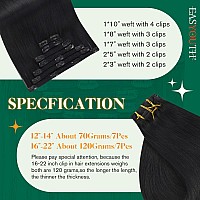 Easyouth Clip In Hair Extensions Real Human Hair Jet Black Human Hair Clip In Extensions Real Human Hair For Women Hair Extensio