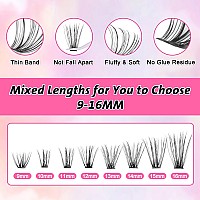 640Pcs Diy Lash Extension Kit Individual Lashes With Lash Bond And Seal Diy Eyelash Extension Kit D Curl Lash Clusters Kit Ind