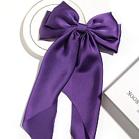 Satin Bow Hair Clips For Womenbig Bow Hair Slides Metal Clips Long Ribbon Hairpin Girls Barrettes Party Halfupdo Ponytail Acce