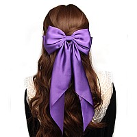 Satin Bow Hair Clips For Womenbig Bow Hair Slides Metal Clips Long Ribbon Hairpin Girls Barrettes Party Halfupdo Ponytail Acce