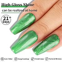 Tutuyu Emerald Green Pearl Gel Nail Polish 051 Fl Oz Pearly Shimmer Green Gel Polish For Manicure Salon Or Diy Nail Art At Ho