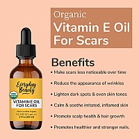 Organic Vitamin E Oil For Scars All Natural Vegan Skin Moisturizer 202Oz Light Unscented Great For Scars After Surgery