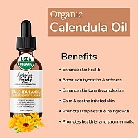 Organic Calendula Oil For Sensitive Skin Usda Certified 100 Plant Based Lightweight Unscented Gentle Soothing Oil For Sens