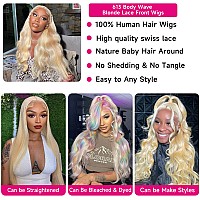 613 Body Wave Lace Front Wig Human Hair 613 Lace Front Wig Human Hair 13X6 Transparent Lace 613 Hd Lace Frontal Wig 13X6 180