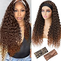 Headband Wig 26 Inch Wet And Wavy Wigs With Headbands Attached Glueless Half Head Band Wig 150 Density Heat Friendly 26 Inch