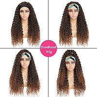 Headband Wig 26 Inch Wet And Wavy Wigs With Headbands Attached Glueless Half Head Band Wig 150 Density Heat Friendly 26 Inch