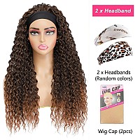 Headband Wig 26 Inch Wet And Wavy Wigs With Headbands Attached Glueless Half Head Band Wig 150 Density Heat Friendly 26 Inch