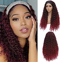 Aksice Headband Wig Curly Headband Wigs For Black Women Synthetic Water Wave Headband Wigs Wet And Wavy Wigs With Headbands A