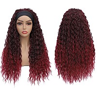 Aksice Headband Wig Curly Headband Wigs For Black Women Synthetic Water Wave Headband Wigs Wet And Wavy Wigs With Headbands A