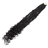 Lmzim 24 Inch 8 Packs Boho Box Braids Crochet Hair Bohemian Crochet Box Braids With Curly Ends Goddess Box Braids Synthetic Croc