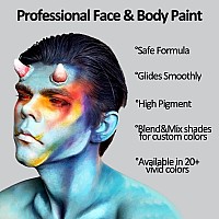 Mysense White Face Body Paintfull Coverage Clown White Makeupwater Based Nontoxic Cream Body Paint For Adults And Children Ha