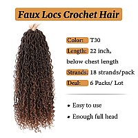 Forevery Goddess Locs Crochet Hair 22 Inch Faux Locs Crochet Hair 6 Packs Prelooped Crochet Hair For Black Women River Locs Cro