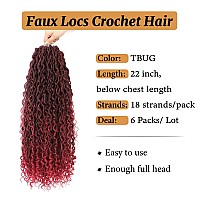 Forevery Goddess Locs Crochet Hair 22 Inch Faux Locs Crochet Hair 6Packs Prelooped Crochet Hair For Black Women Locs Crochet Hai