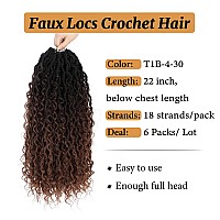 Forevery Goddess Locs Crochet Hair 22 Inch Faux Locs Crochet Hair 6 Packs Prelooped Crochet Hair For Black Womencrochet Locs Wi