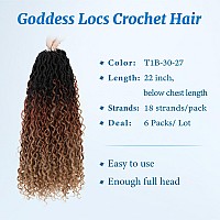 Forevery Goddess Locs Crochet Hair 22 Inch Faux Locs Crochet Hair 6 Packs Prelooped Crochet Hair For Black Women Boho Locs With