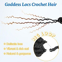 Forevery Goddess Locs Crochet Hair 22 Inch Faux Locs Crochet Hair 6 Packs Prelooped Crochet Hair For Black Women Boho Locs With