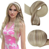 Full Shine Weft Hair Extensions Human Hair Sew In Hair Extensions Ash Blonde Hair Extensions Sew In Extensions For Women Real Ha