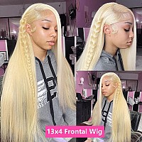 Cgcfoym 180 Density 613 Lace Front Wig Human Hair 28 Inch Straight Blonde 13X4 Transparent Hd Frontal Wigs Pre Plucked With Nat