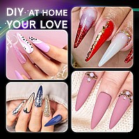 Inenk No C Curve Xxl Stiletto Nail Tips Half Matte Clear Half Cover Stiletto Flat Tips For Acrylic Nails Art Design Salons H