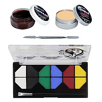 Brimfulite Body Face Painting Kit With Sfx Makeup Non Toxic 6 Colors Glow In The Dark Face Paint Fake Blood And Scar Wax Set