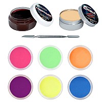 Brimfulite Body Face Painting Kit With Sfx Makeup Non Toxic 6 Colors Glow In The Dark Face Paint Fake Blood And Scar Wax Set