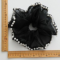 Accglory Extra Large Hair Scrunchies Studed With Pearls For Women Girls Fashion Hair Scrunchy Ties Big Hair Accessories For All