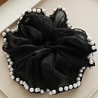 Accglory Extra Large Hair Scrunchies Studed With Pearls For Women Girls Fashion Hair Scrunchy Ties Big Hair Accessories For All