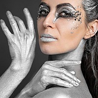 Mysense Pearl Silver Face Body Paintwater Based Washable Face Paintnontoxic Cream Body Paint For Adults And Childrenmetallic