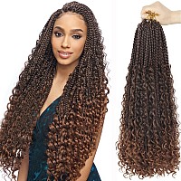 Goddess Box Braids Crochet Hair With Curly Ends 20 Inch Bohomian Box Braids Crochet Braids 8 Packs 3X Crochet Braids Synthetic B