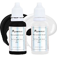 Mysense Black And White Face Body Paint Setwater Based Washable Face Paintnontoxic Cream Body Paint For Adults And Kids Hallo