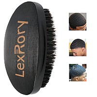 Lexrory Curved Wave Brush For Men 360 Medium Hard Palm Hair Brushes With Boar Bristles For Black Hair Wavers To Creating 360 Wa