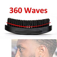 Lexrory Curved Wave Brush For Men 360 Medium Hard Palm Hair Brushes With Boar Bristles For Black Hair Wavers To Creating 360 Wa