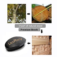 Lexrory Curved Wave Brush For Men 360 Medium Hard Palm Hair Brushes With Boar Bristles For Black Hair Wavers To Creating 360 Wa