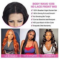 Drosuud 13X6 Lace Front Wigs Pre Plucked 180 Density 24 Inch Body Wave Lace Front Wigs Hd Lace Frontal Wigs For Women Natural B