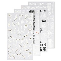 Haiidoak Laceinspired 5D Embossed Nail Art Stickers 5D Embossed Nail Decals Nail Art Design Self Adhesive Nail Supplies For Wo