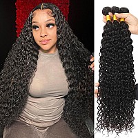 Water Wave Human Hair Bundles Brazilian Virgin Hair 3 Bundles 10 12 14 Inch 100 Unprocessed 12A Curly Hair Weave Wet And Wavy 3