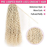 Ruiyok Blonde Goddess Locs Crochet Hair 24 Inch 8Packs Faux Locs Crochet Hair With Curly Ends Prelooped River Locs Crochet Hair