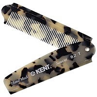 Kent 82T Handmade Folding Pocket Comb For Men Fine Tooth Hair Comb Straightener For Everyday Grooming Styling Hair Beard Or Mu