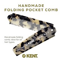 Kent 82T Handmade Folding Pocket Comb For Men Fine Tooth Hair Comb Straightener For Everyday Grooming Styling Hair Beard Or Mu